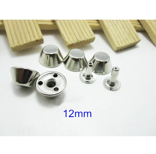 

Free Shipping - 12mm Punk Style Silver Bucket Shape Metal Rivet Spike Studs,Punk Rock Bag Belt Leathercraft DIY 140 Sets /lot