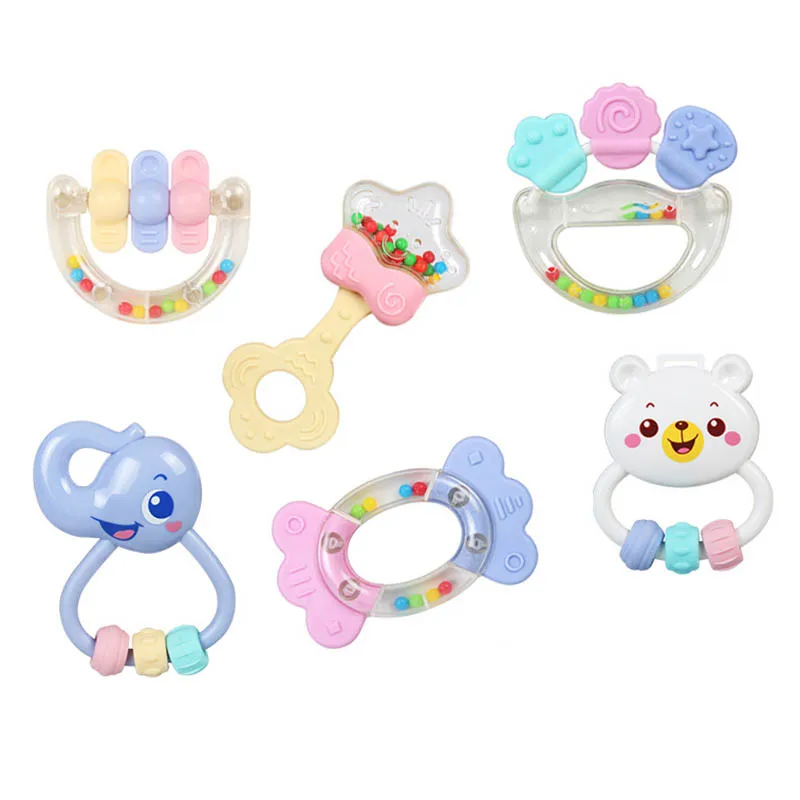 6PCS Baby Animal Hand Bells Toys Infant Teether Rattles for Baby YJS Dropship 6PCS Baby Animal Hand Bells Toys Infant Teether Rattles for Baby YJS Dropship