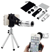 12X Оптическая лупа зум телескоп объектив+ камера фото штатив для iphone X 8 7 6 6S PLUS SE 5 для huawei телефон зум объектив A3 J8