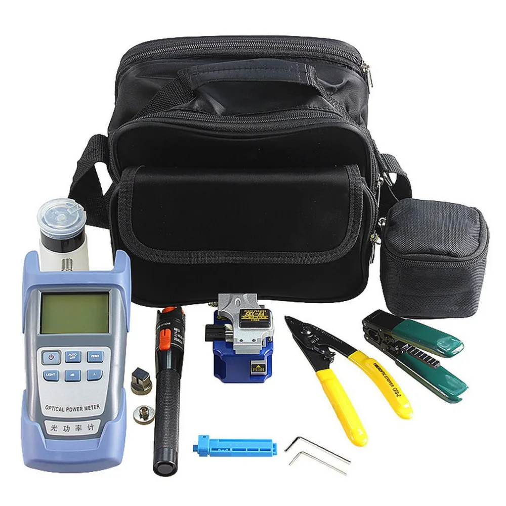 

One Set Fiber Optic FTTH Tool Kit with SKL-8A Fiber Cleaver and Optical Power Meter 10Mw Visual Fault Locator Wire stripper