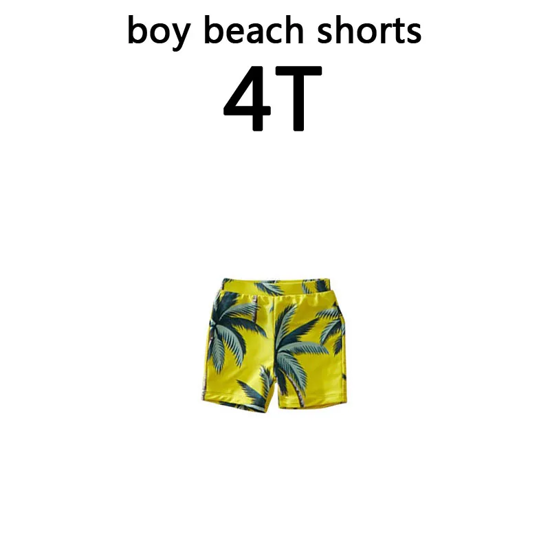 Семейные купальники, тропический кокосовый орех, пляжная одежда с принтом дерева, женский купальник для мамы и дочки, пляжные шорты для мужчин и мальчиков - Цвет: boy size 4T
