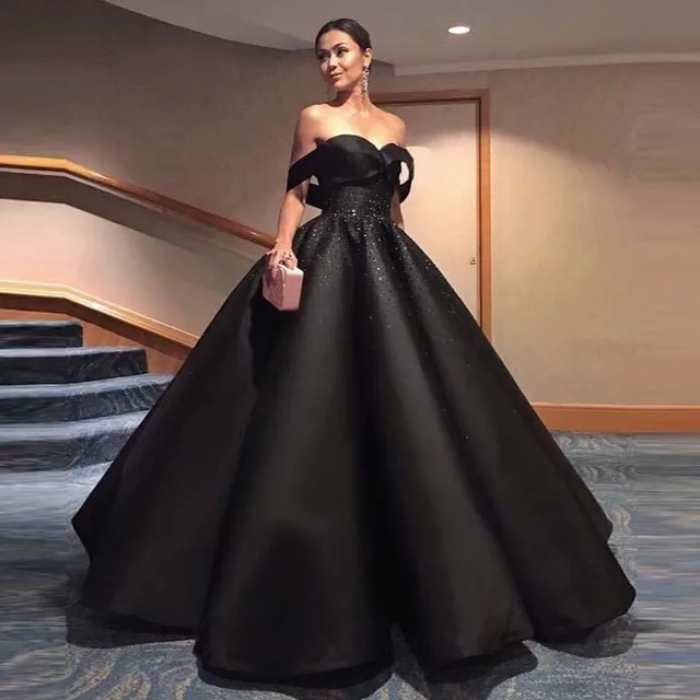 Black Beaded Evening Dress