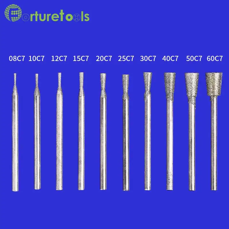 50pcs diamond mounted point dremel rotary tool mounted wheels Head dia 0.5~8mm Shank dia 2.35mm head type J TZ47 50pcs diamond mounted point dremel rotary tool mounted wheels Head dia 0.5~8mm Shank dia 2.35mm head type J TZ47