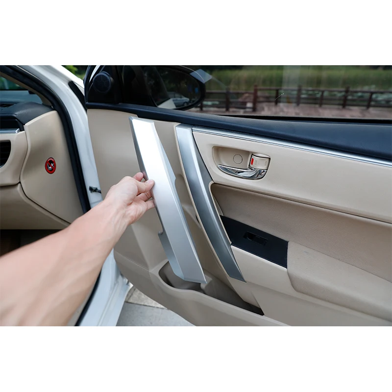4pc black Stainless Interior Handle Bowl Cover fit For Toyota Corolla 2014-2018