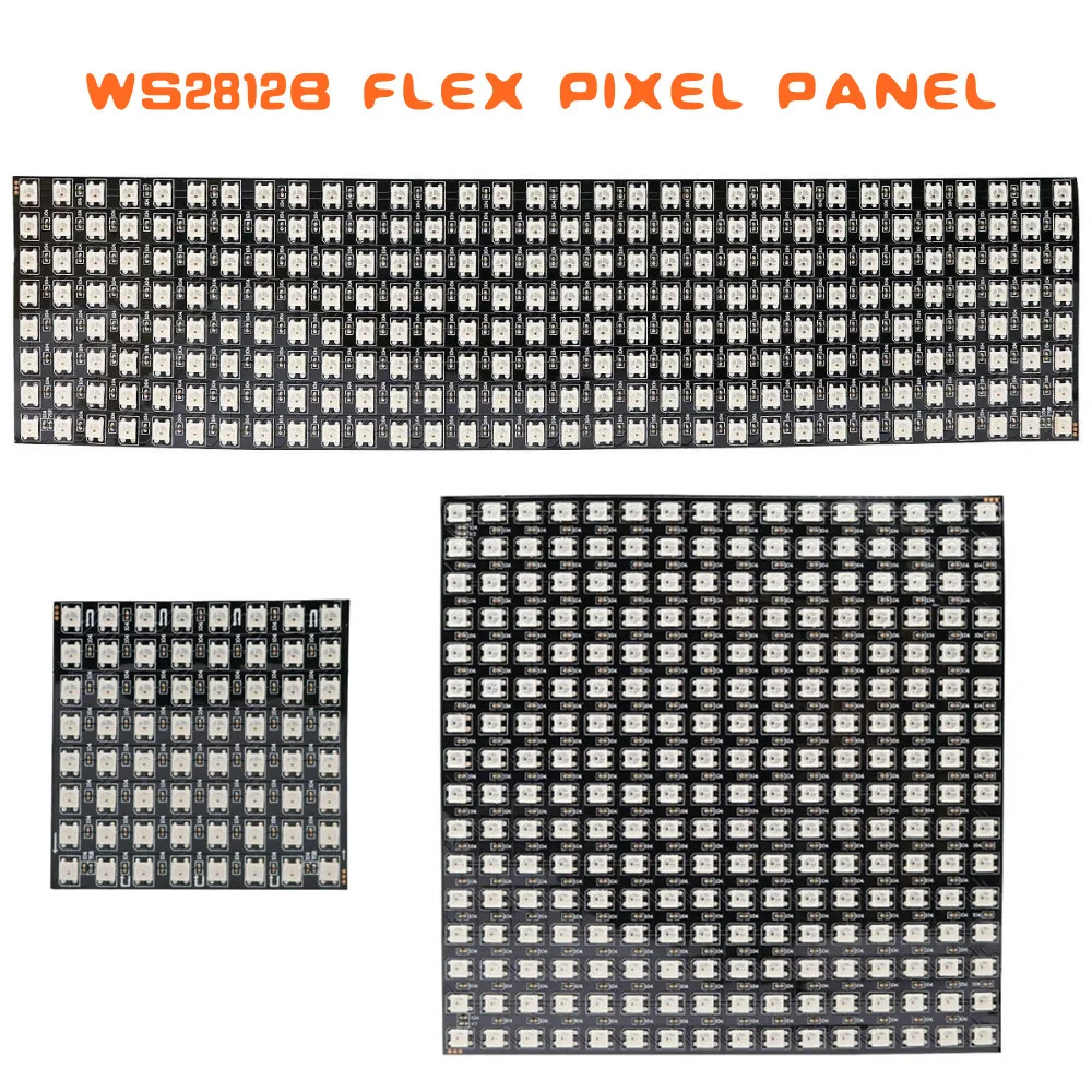 Матрица SK6812 WS2812B Панель гибкий 5050 RGB WS2811 IC 0808 0832 1616 цифровой скрин Дисплей светильник DC5V SK6812 IC подобным