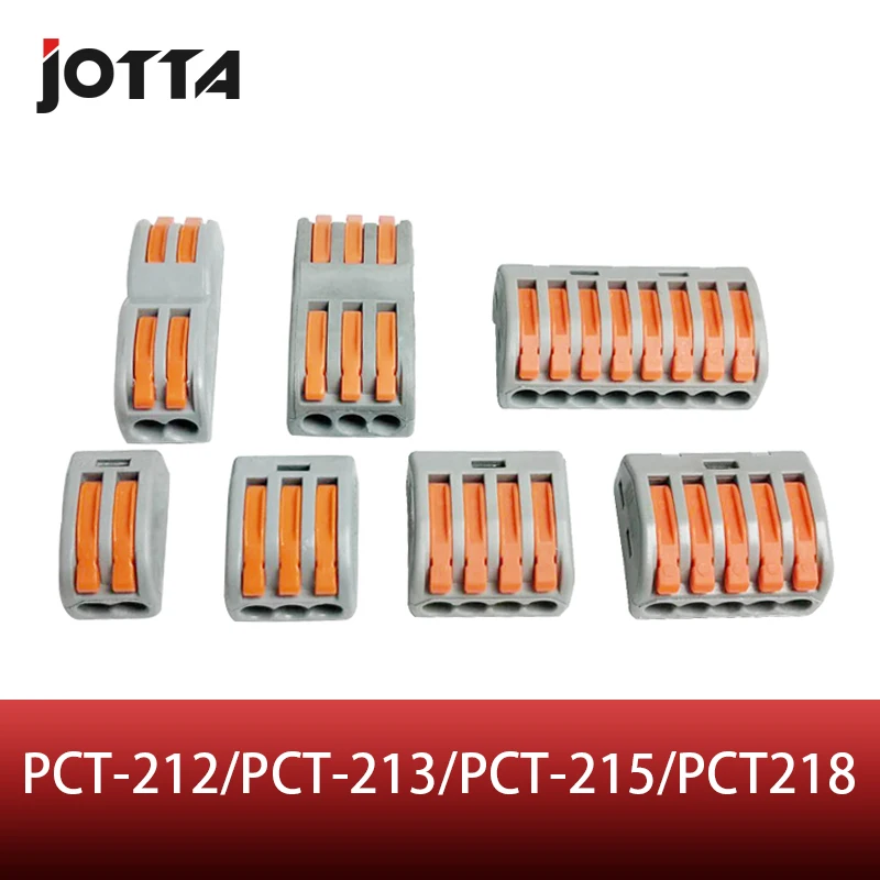 

10 PCS PCT-212 PCT-213 PCT-214 PCT-215 PCT-218 SPL-2P/3P Universal Compact Wire Wiring Connector Conductor Terminal Block Lever