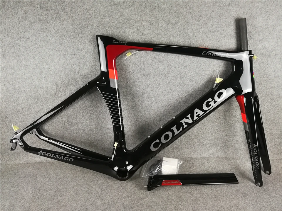 Colnago концепция черный красный карбоновый Дорожный полный велосипед прямое Крепление тормоза Colnago Руль+ седло+ бутылки клетки