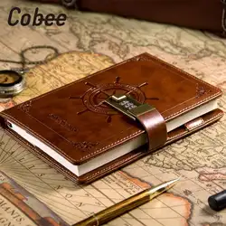Cobee замок дневник Тетрадь путешествие Тетрадь Дневники штурвала дневник Тетрадь школы журналы PU коричневый