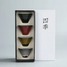 Печи превращает чашку чая в четыре сезона весна лето осень и зима чашка чая Керамическая кунгфу Чайный сервиз чашка коробка