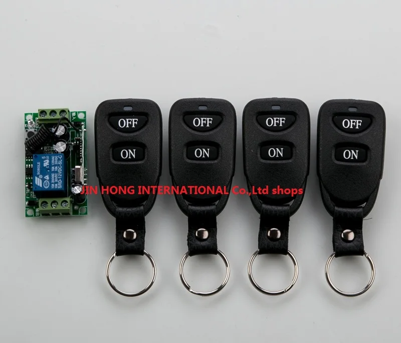 

2016 new Hot Sales DC12V 1CH 10A 1CH 315/433 MHZ Wireless RF Remote Control Switch teleswitch 4*Transmitter+ 1*Receiver