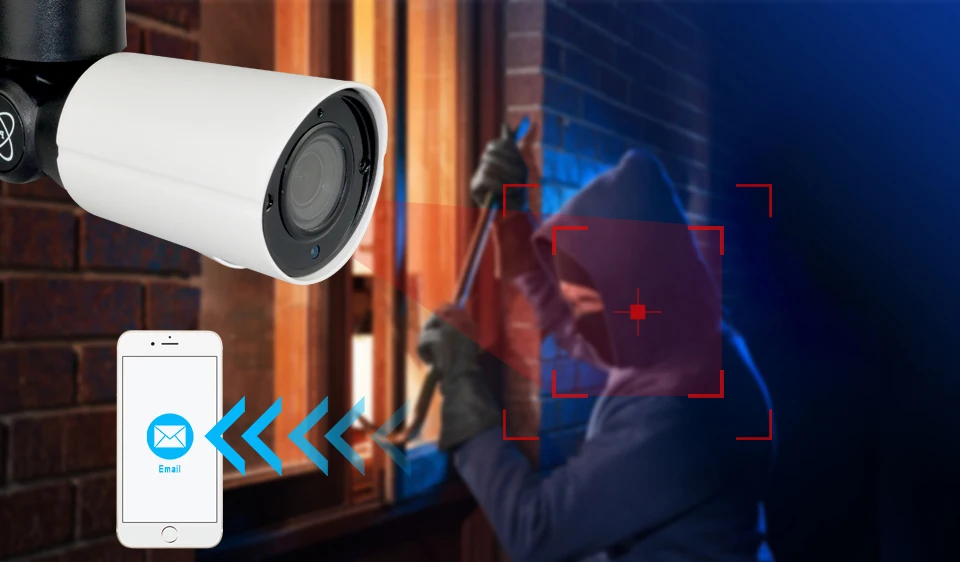  POE Outdoor PTZ Bullet IP Camera 1080P 5MP Full HD 4X Optical Zoom IP66 Waterproof 50m IR Night Vis