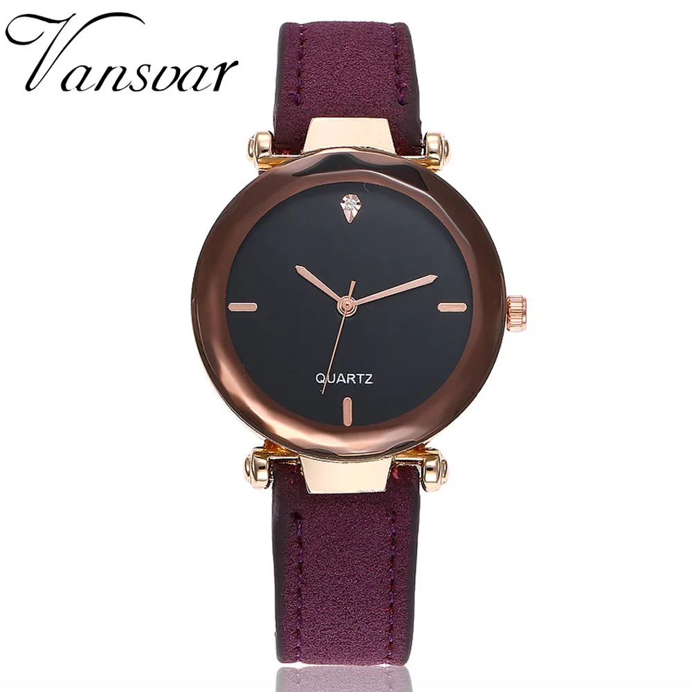 vansvar Women's Casual Irregular mirror design Quartz Leather Band Watch Analog Wrist Reloj de dama Wd3 | Наручные часы
