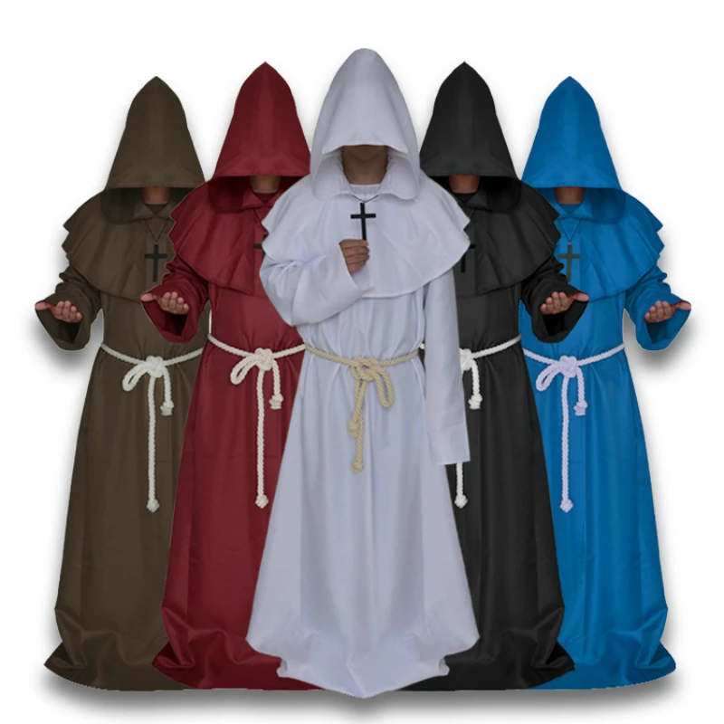 Akatsuki Cloak Cosplay for Monk Comic Con Robes Cape Friar Medieval  Renaissance Priest Movie Vestidos Costume Halloween Carnival