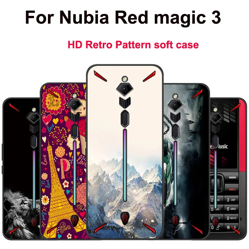 

6.65" Cases For ZTE Nubia Red Magic 3 Case NX629J fashion Soft Silicone TPU Cover For Nubia Red Magic 3 Magic3 Phone Shell Coque