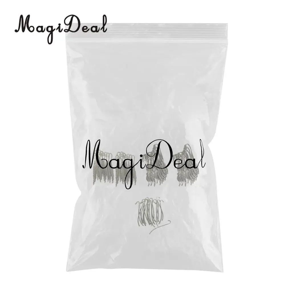 MagiDeal 60pcs Tibetan Silver Beading Feather Mermaid Line Beads Finding Bookmark Loop DIY Making Book Marker