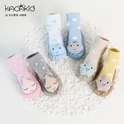 Kacakid Детские носки дети хлопок мультфильм зима-осень Обувь для мальчиков Обувь для девочек Нескользящие малыша пола детские носки