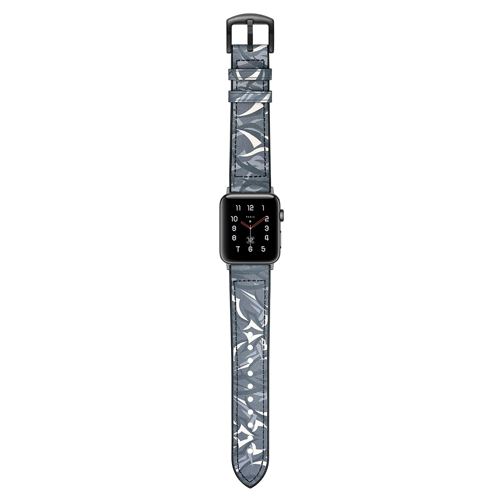 Камуфляжный кожаный ремешок для наручных часов Apple Watch, версии 44/40/38/42 мм силиконовый браслет для наручных часов IWatch серии 4, версия 1, 2, 3, ремешок для мужчин/женщин аксессуар