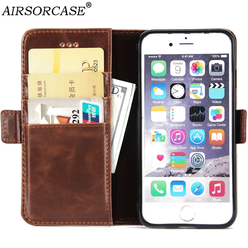 

Phone Cases For Apple iPhone 6 6S Plus Cover for iPhone6s 6Plus 6SPlus PU Leather Case Wallet Card Flip Kickstand TPU Back Cover