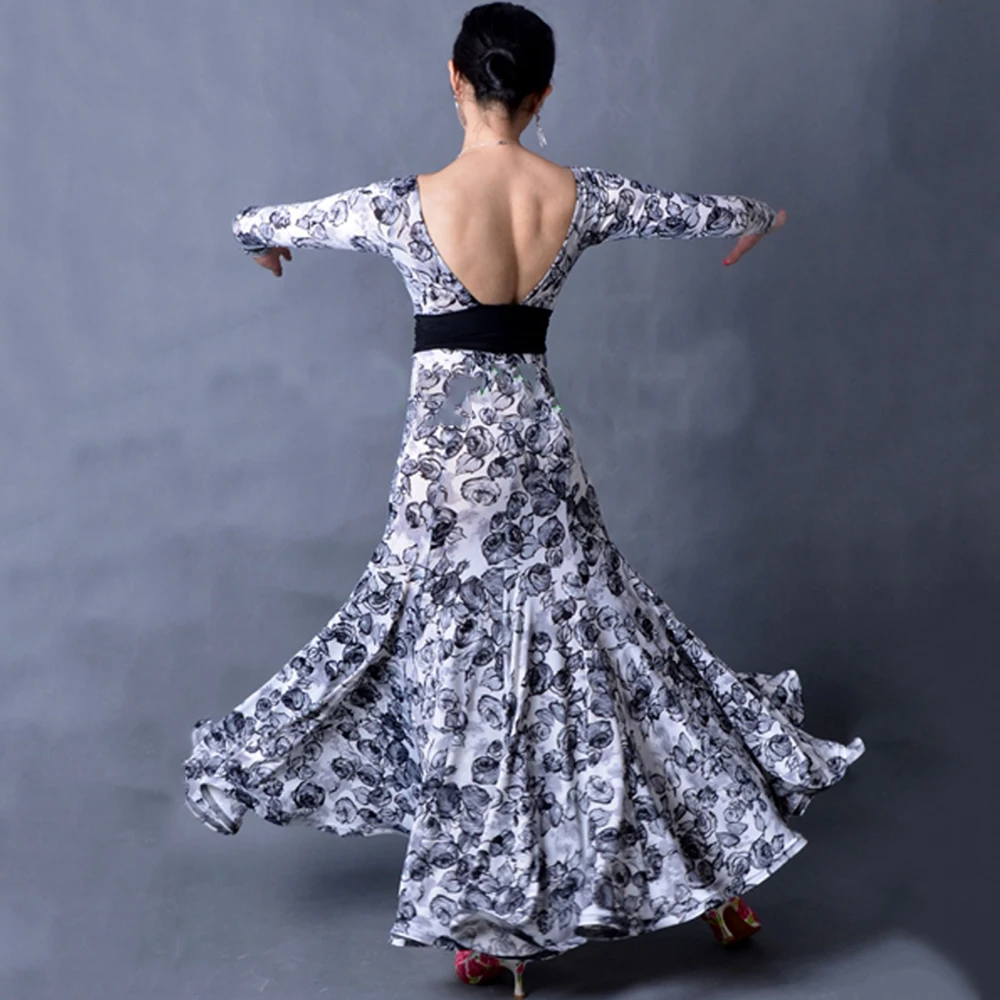New Ballroom Dance Dress Women Escapulario Flamenco Skirt Vestidos De Festas Vestidos De Baile Salon FREE SIZE