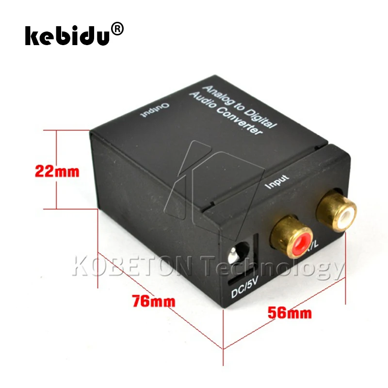 

kebidu Analog Audio to Digital Optical Coax Toslink Voice Adapter Sound Converter SPDIF Adaptor for Apple TV for Xbox 360 DVD