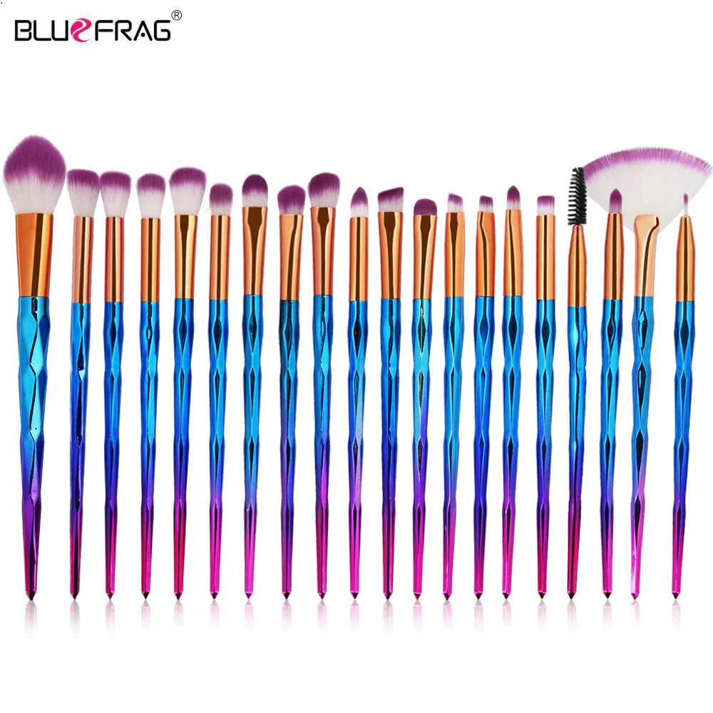 Алмазный набор кистей для макияжа Pro 4-20 шт Пудра основа Румяна Тени для век веер для губ косметический красивый набор кистей для макияжа инструменты - Handle Color: 20pcs LZ