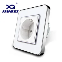Jiubei ЕС Стандартный Мощность разъем, белый кристалл Стекло Панель, AC 110 ~ 250 В 16a стены Мощность гнездо, sv-c7eu-11