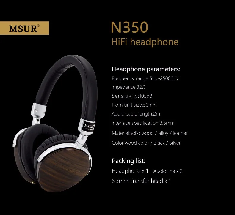 msour N350 шумоизоляция HiFi деревянные металлические наушники гарнитура наушники с бериллиевым сплавом драйвер Portein кожа