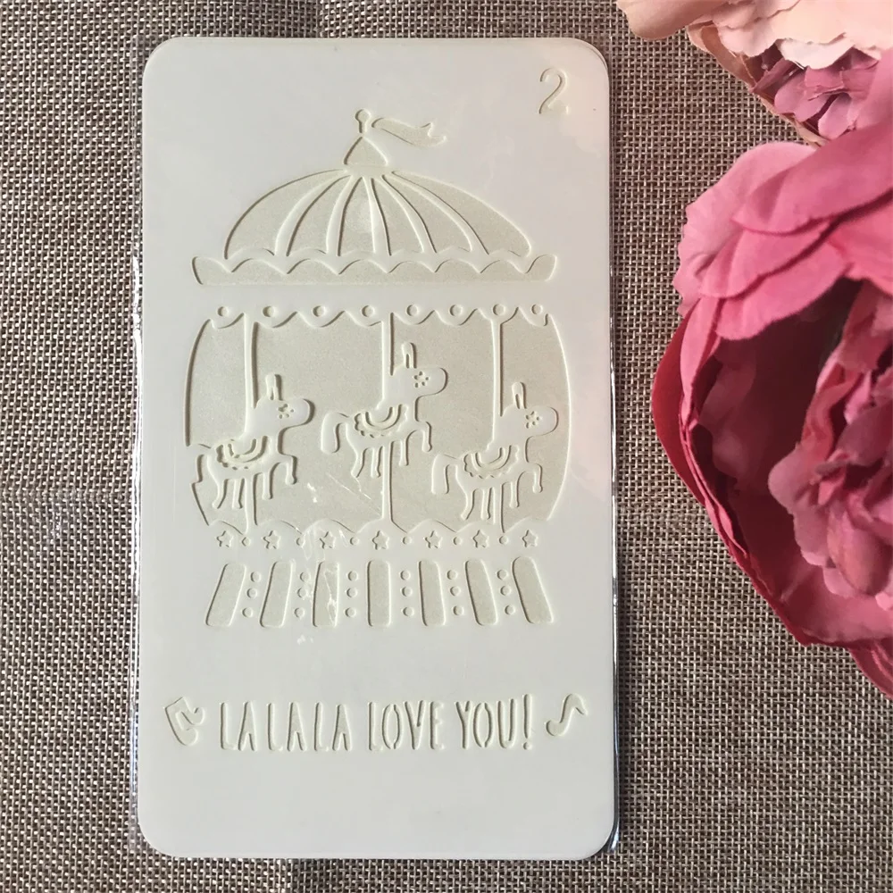 

1Pcs 4x7inch Merry-go-round DIY Layering Stencils Painting Scrapbook Coloring Embossing Album Decorative Card Template