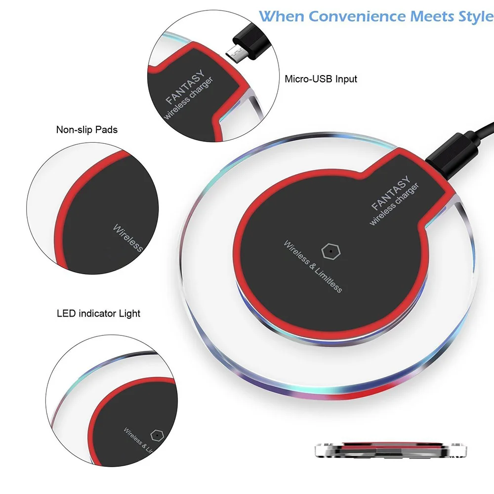 DCAE Мини Qi Беспроводное зарядное устройство для Apple iPhone 11 XR Xs Max X 8 samsung Note 10 9 8 S10 S9 S8 Настольный быстрый беспроводной зарядный коврик