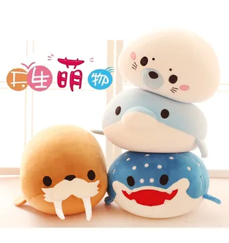 

Candice guo plush toy stuffed doll cute funny dolphin penguin sea lion whale nanoparticle pillow cushion birthday christmas gift