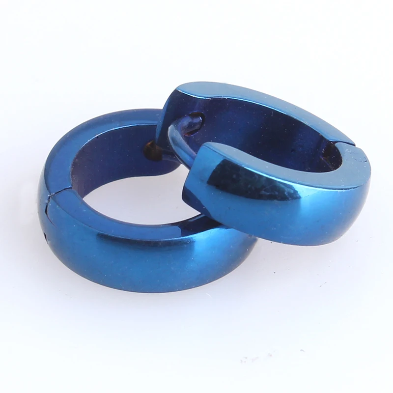 

free shipping 4mm blue Smooth 316L Stainless Steel Stud Earrings for men women wholesale