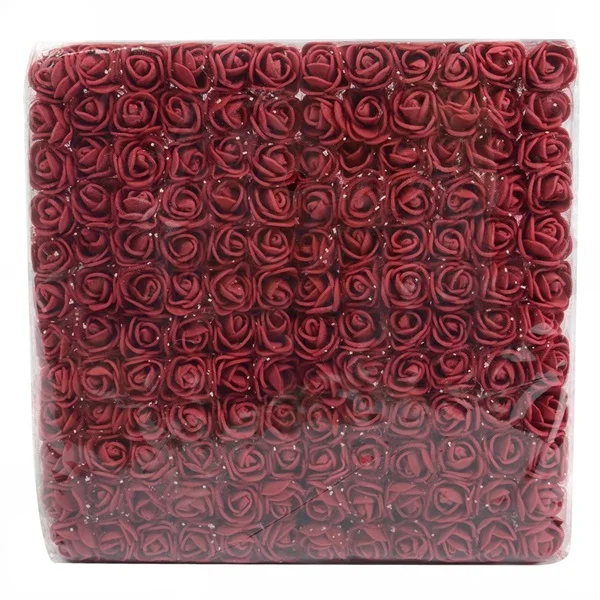 144pcs 2cm Mini Foam Rose Artificial Flower Bouquet Wedding Flower Decoration Scrapbooking DIY Wreath Cheap Fake Rose Flowers 