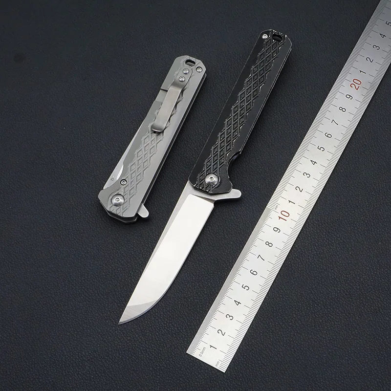 

Titanium Alloy Handle D2 Blade Outdoor Hunting Knife Survival Kitchen Knives camping Fruit Folding Knife EDC tools 2 Colors