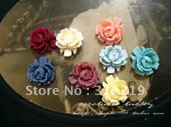 

16MM mix color resin flower pendant for jewelry decoration Resin Cabochon!! 100pcs