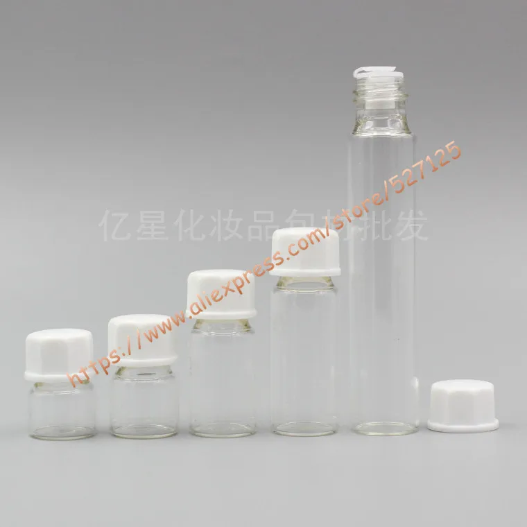 Download 1ml/2ml/3ml/5ml/10ml clear glass bottle with white plastic lid(Octagonal)+clear plastic insert ...