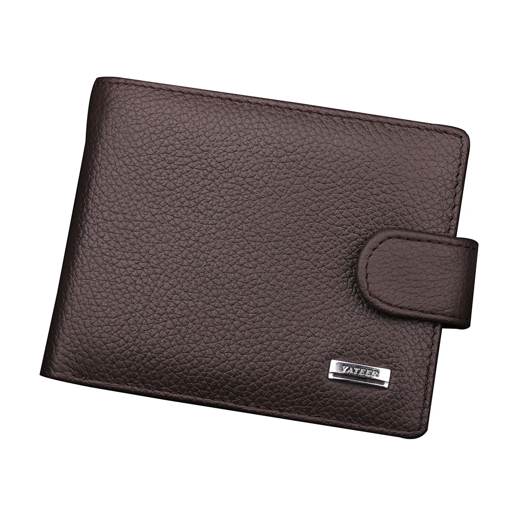 

Leather Business Men Wallet Short Design Clutch Wallets Male Money Purse Coin Pocket Genuine Leather Card Holder Black Brown