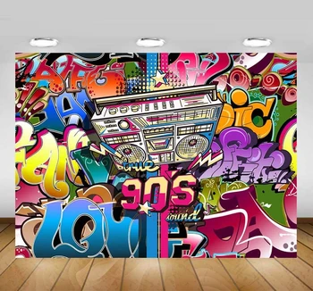 

90's Hip Hop Photography Background Backdrop Graffiti Wall Backdrops for Photography Teens Custom Photo Studio Props Kids