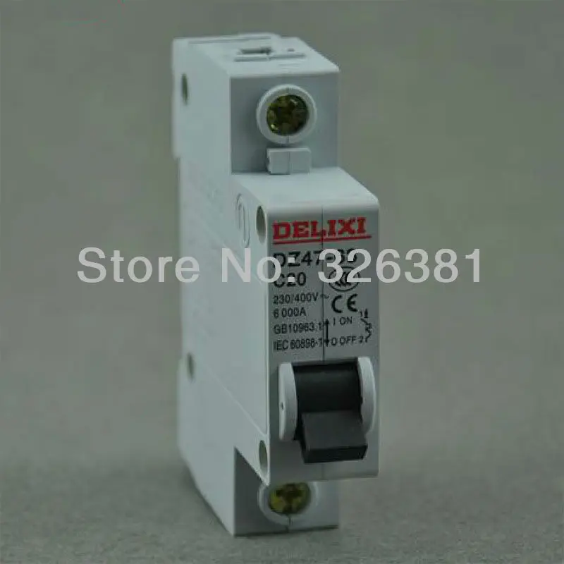 

20A DZ47-63 C20 1P 16A AC230/400V Household mini Circuit Breaker air switch Made in China of the breaker DELIXI