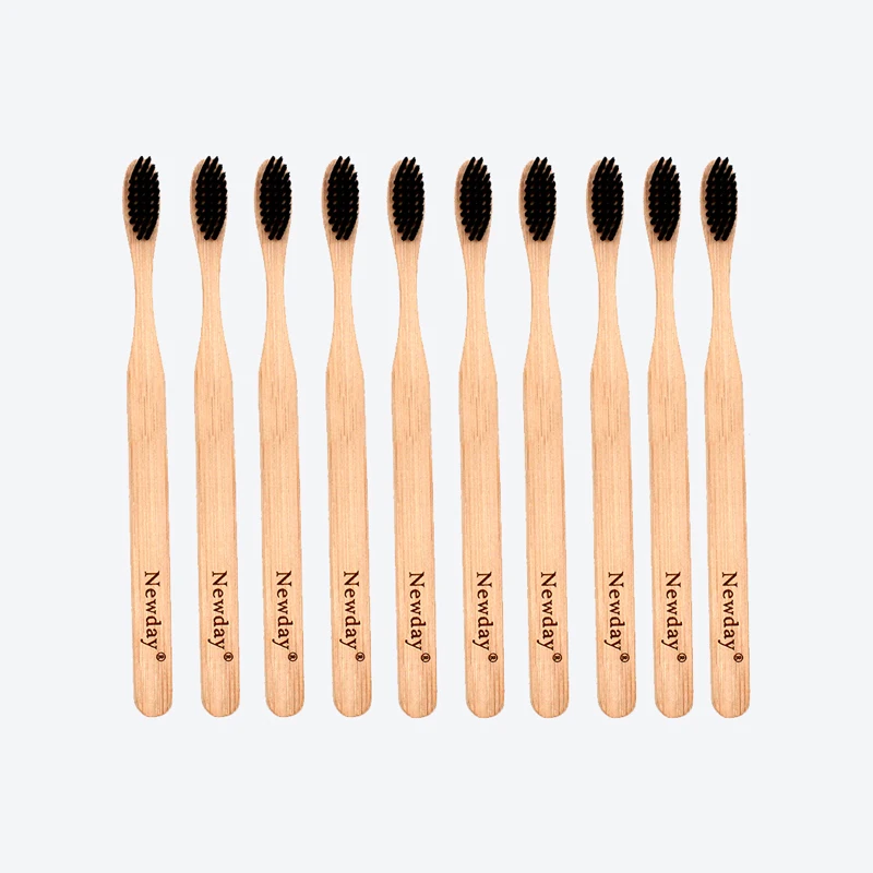 Escova de Dentes de Bambu Escovas de Dente de Fibra de Bambu Cerdas de Bambu Alça de Madeira Ecológica com Cabo Atacado com 10 Macio 14 Escovas de dentes
