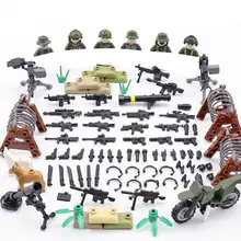 hot military WW2 US Army Airborne Assault war MOC Building Block model mini Heavy weapon gun figure brick toys for children gift ww2 german mountain division eagle corps military figure gun winter soldier army weapon building block brick legoed children toy