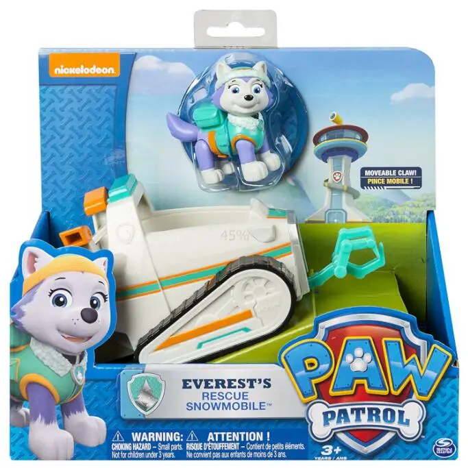 Подлинный Spin Master Paw Patrol спасательные гонщики автомобиль Скай высокий Flyin вертолет Райдер спасательный ATV автомобиль и фигурка детская игрушка - Цвет: everest with box