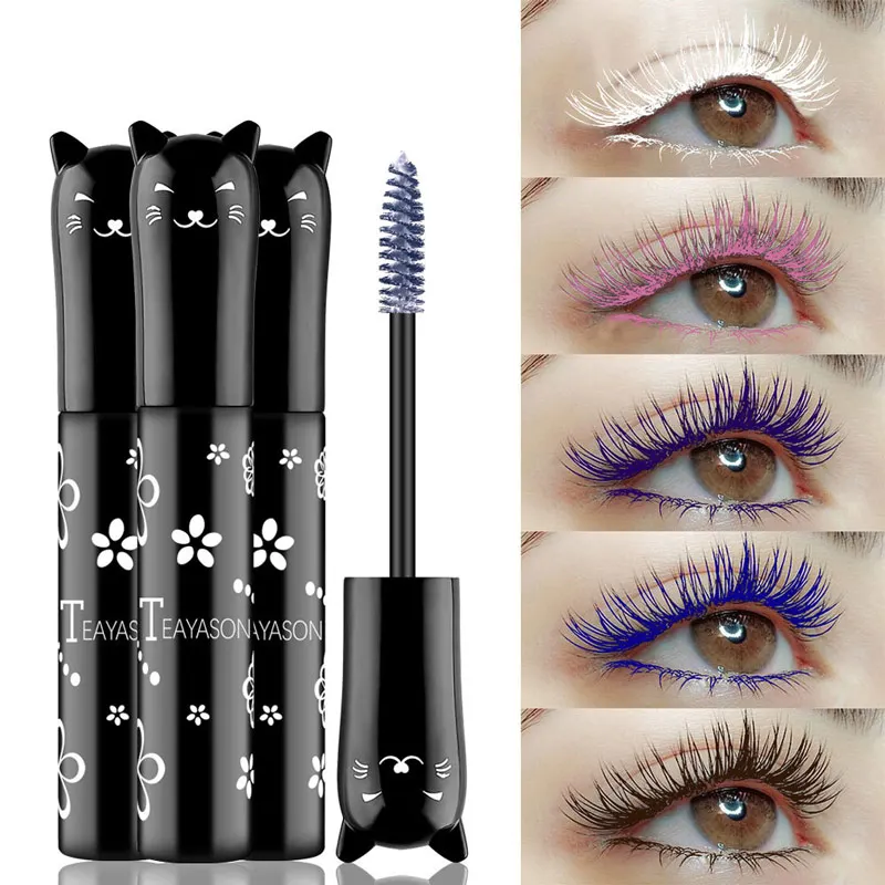 

Colored Mascara Blue Purple Pink White Sapphire Coffee Colorful Curling Mascara Cosplay Waterproof Mascaras Makeup Cosmetics