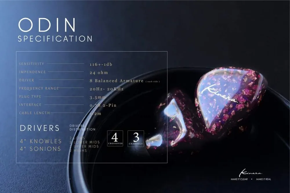 

KINERA Odin Sonion Knowles 8BA Drivers Earphone In-ear Monitor