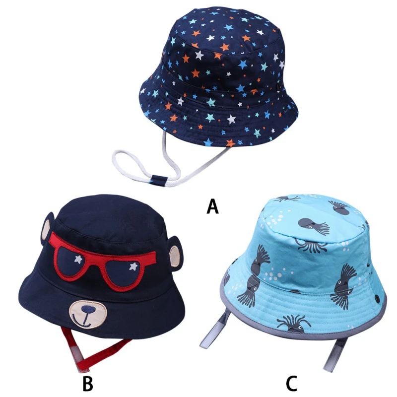 

Summer Infant Outdoor Baby Girl Animal Cotton Sun Cap Baby Hat Cartoon Pattern Prints Beach pot Hats Headwear Caps Brim Sun Hat