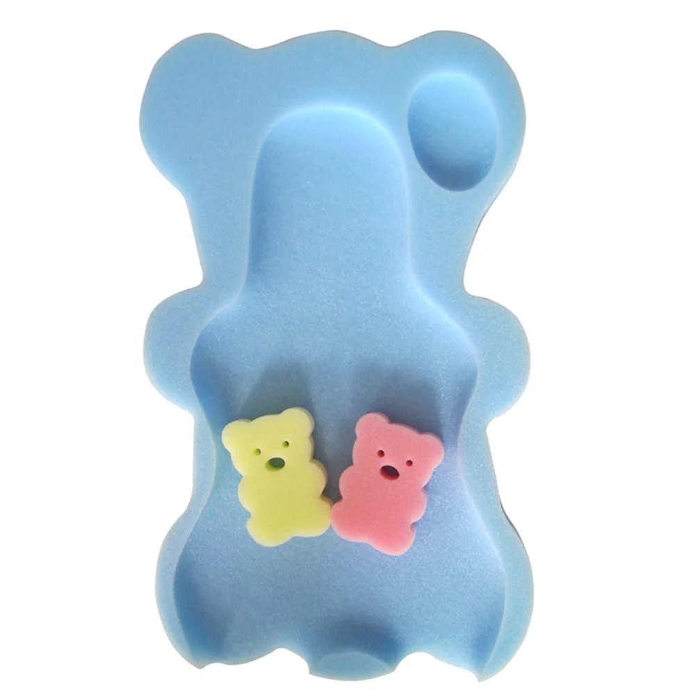 Детское мягкое банное губчатое сиденье Противоскользящий пенопластовый коврик подушка-опора для тела коврик для ванной комнаты принадлежности AN88 - Цвет: Синий