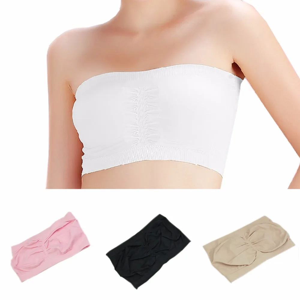 

Women's Ladies Underwear Strapless Bra Wireless Boob Tube Top Bandeau Hot Sale