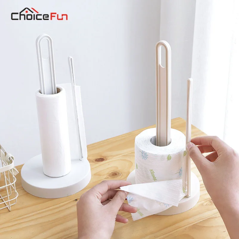 CHOICE FUN Kitchen Desktop Plastic Jumbo Roll Paper Towel Stand White Assemble Standing Paper