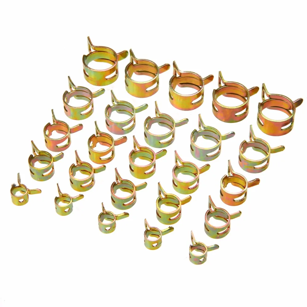 

60pcs 65 Mn Spring Steel Spring Clip Fuel Oil Air Hose Water Pipe Tube Clamp Fastener 6/9/10/12/14/15MM Mayitr