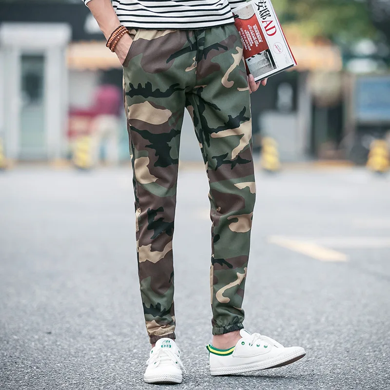 Плюс Размеры 5XL камуфляжные мужские брюки хлопок Повседневное мужские брюки в стиле милитари, модные брюки для бега высококачественные шнурки брюки LP35 - Цвет: Армейский зеленый
