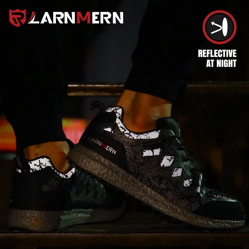 

LARNMERN Work & Safety Shoes Mens Boots Steel Toe Cap Lightweight Breathable Casual Outdoor Boots Reflective Night Running